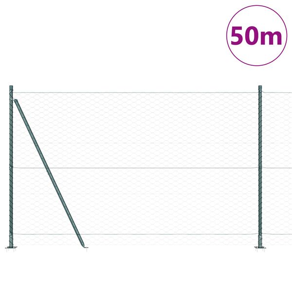 vidaXL Εξαγωνικός Φράκτης Πράσινος 1,5x50 m Μετάλλου