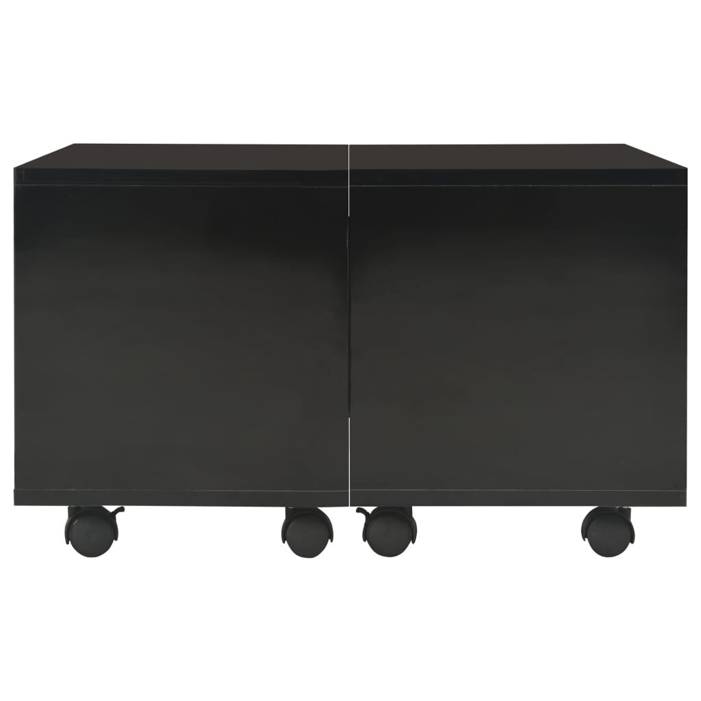 vidaXL Τραπεζάκι Σαλονιού Γυαλιστερό Μαύρο 60x60x35 εκ. Επεξ. Ξύλο