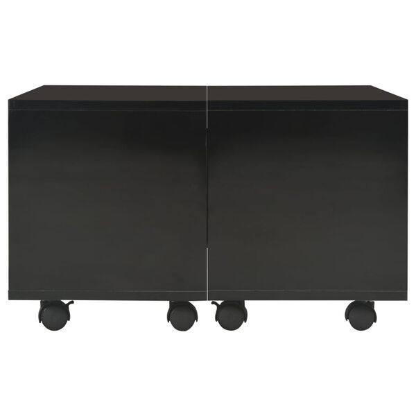 vidaXL Τραπεζάκι Σαλονιού Γυαλιστερό Μαύρο 60x60x35 εκ. Επεξ. Ξύλο