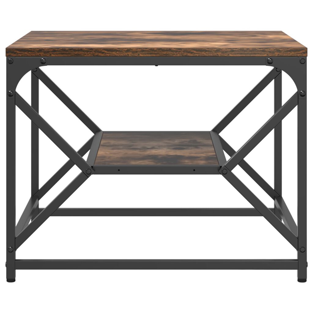 vidaXL Τραπέζι Καφέ με Ράφι από Καπνιστή Δρυ 51x50x40 εκ. Φτιαγμένο από Ξύλο