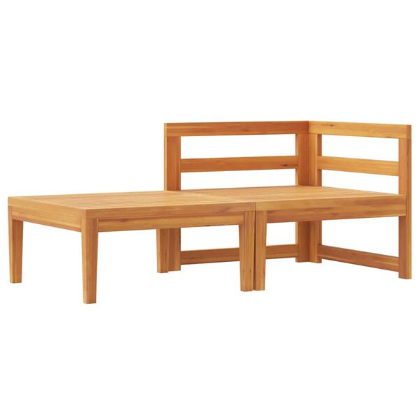 vidaXL Σαλόνι Κήπου Σετ 2 τεμ. από Ξύλο Ακακίας / Λευκά Κρεμ Μαξιλάρια