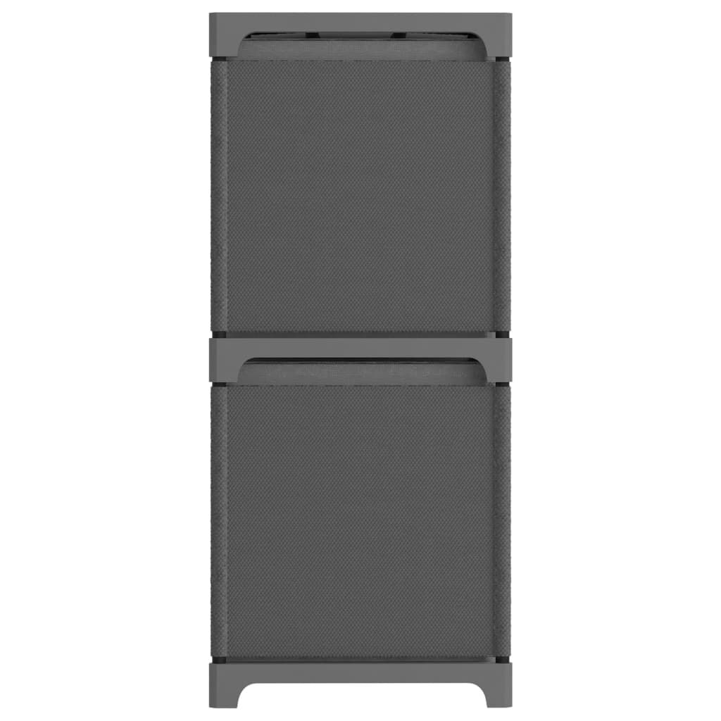 vidaXL Ραφιέρα με 6 Κύβους & Κουτιά Γκρι 103x30x72,5 εκ. Υφασμάτινη