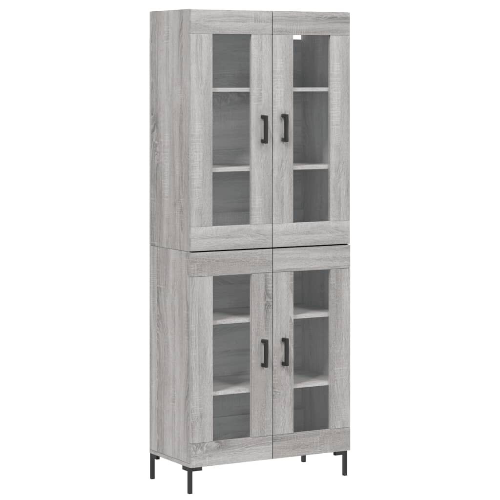 vidaXL Ντουλάπι Γκρι Sonoma 69,5 x 34 x 180 εκ. Επεξεργασμένο Ξύλο