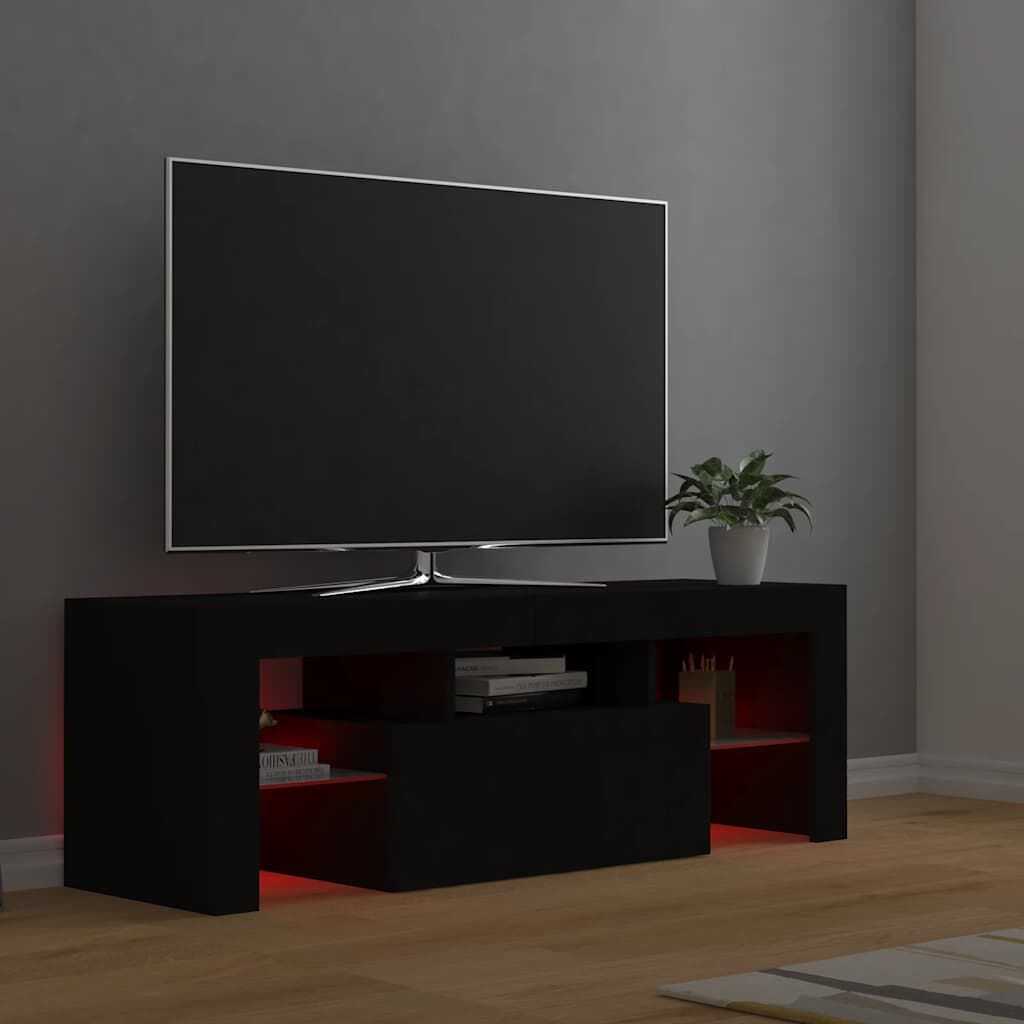 vidaXL Έπιπλο Τηλεόρασης με LED Μαύρο 120x35x40 εκ.
