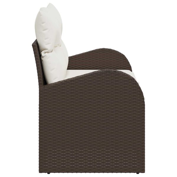 vidaXL Καναπές Κήπου Καφέ 124 x 62 x 69cm συνθετικό ρατάν
