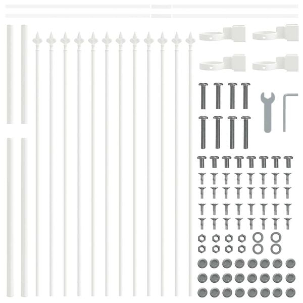 vidaXL Φράχτης κήπου με σημείο σπάθα, λευκός, 10,2 x 1,2 μ, σχοινί.