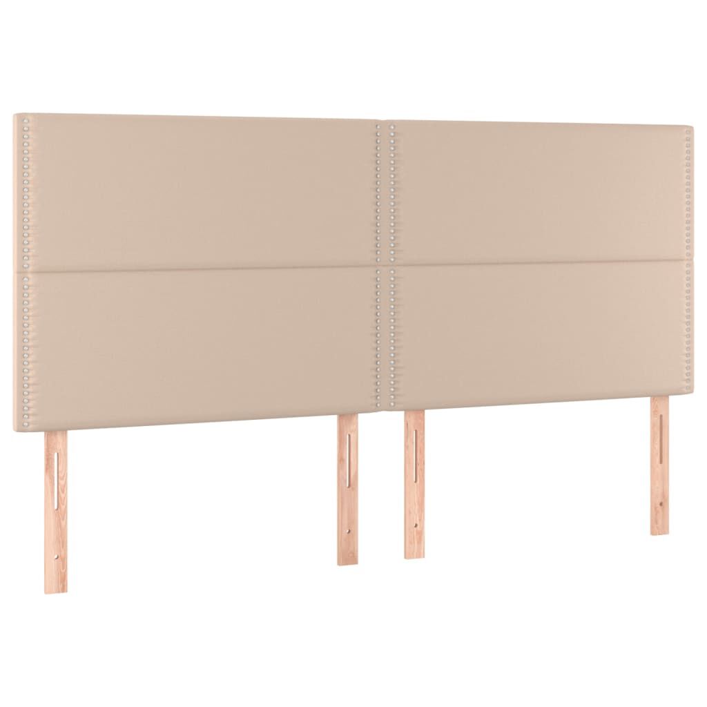 vidaXL Κρεβάτι Boxspring με Στρώμα Καπουτσίνο 160x200εκ.από Συνθ.Δέρμα