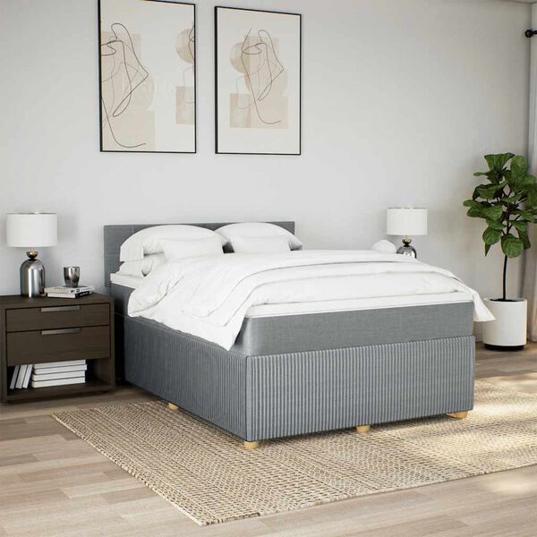 vidaXL &Kappa;&rho;&epsilon;&beta;ά&tau;&iota; Boxspring &mu;&epsilon; &Sigma;&tau;&rho;ώ&mu;&alpha; &Alpha;&nu;. &Pi;&rho;ά&sigma;&iota;&nu;&omicron; 160x200&epsilon;&kappa; &Upsilon;&phi;&alpha;&sigma;&mu;ά&tau;&iota;&nu;&omicron;