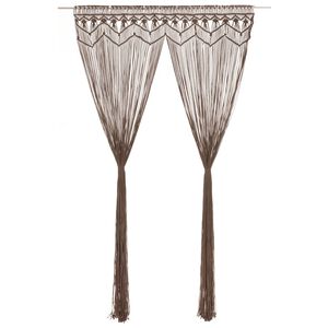 vidaXL Κουρτίνα Μακραμέ Taupe 140 x 240 εκ. Βαμβακερή