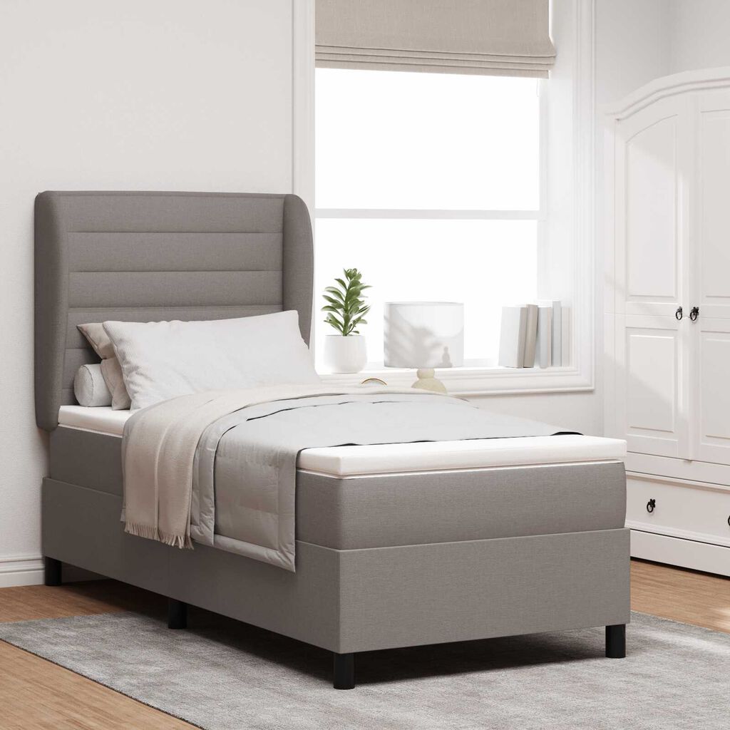 vidaXL Κρεβάτι Box Spring με Στρώμα σε Ταμπά, 90x190 εκ., Ύφασμα