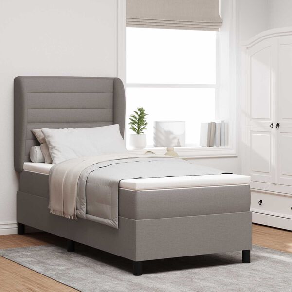 vidaXL Κρεβάτι Box Spring με Στρώμα σε Ταμπά, 90x190 εκ., Ύφασμα
