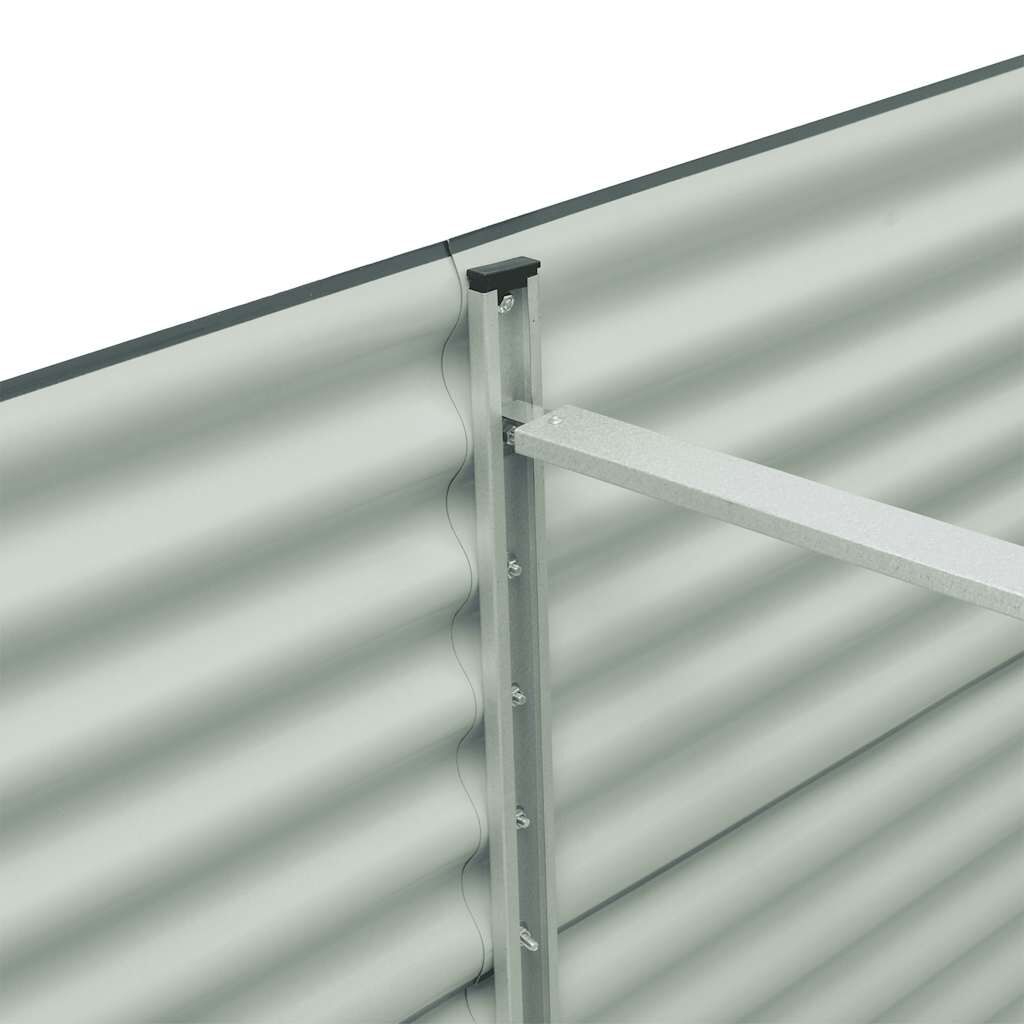 vidaXL Ζαρντινιέρα Υπερυψωμένη Γκρι 400x80x81 εκ. Γαλβανισμ. Χάλυβας