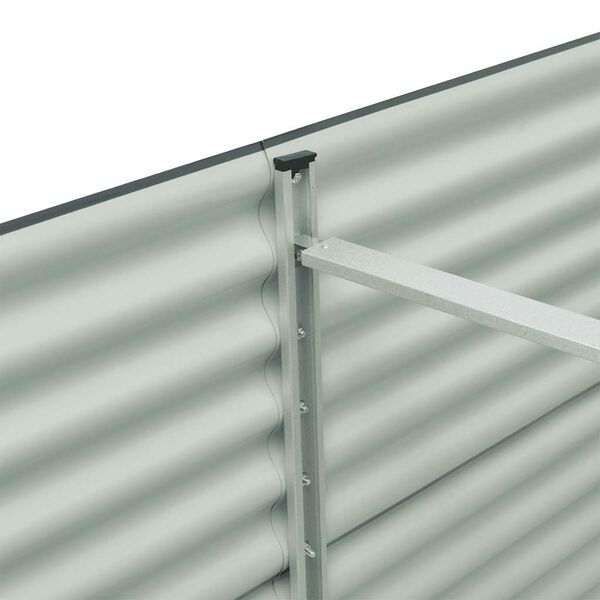 vidaXL Ζαρντινιέρα Υπερυψωμένη Γκρι 400x80x81 εκ. Γαλβανισμ. Χάλυβας