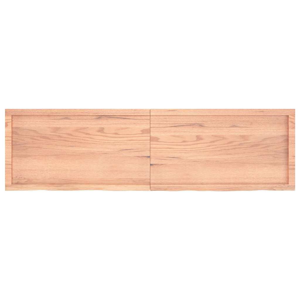 vidaXL Ράφι Τοίχου Ανοιχτό Καφέ 180x50x(2-4)εκ. Επεξ. Μασίφ Ξύλο Δρυός