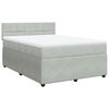 vidaXL Κρεβάτι Boxspring με Στρώμα Ανοιχτό Γκρι 140x200 εκ. Βελούδινο