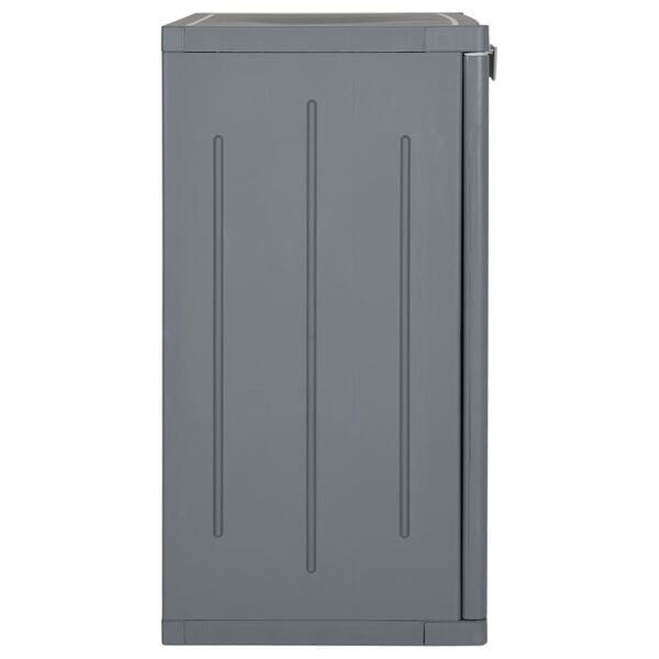 vidaXL Ντουλάπι Αποθήκευσης Κήπου Γκρι 65x45x88 εκ. από Ρατάν PP