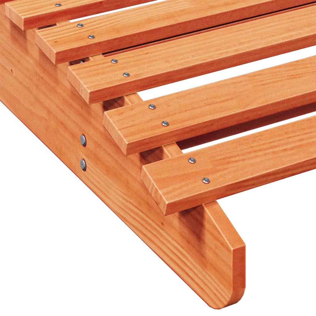 vidaXL Ξαπλώστρα Καφέ Κεριού 205x110x31,5 εκ. από Μασίφ Ξύλο Πεύκου