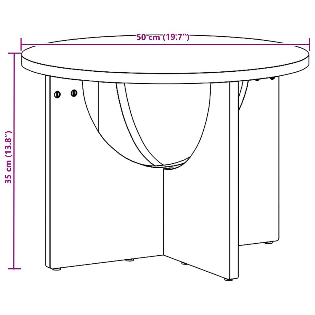 vidaXL Τραπεζάκι σαλονιού Φυσικό 50 x 50 x 35 εκ. Συμπαγές ξύλο πεύκου