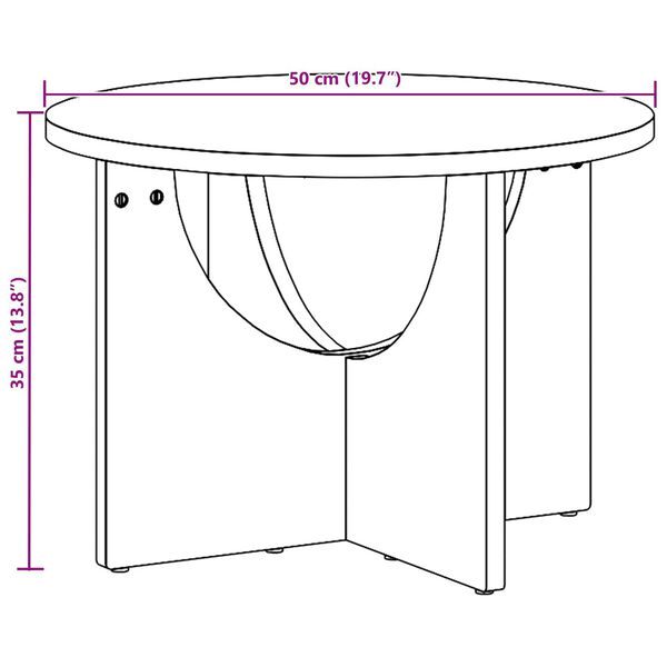vidaXL Τραπεζάκι σαλονιού Φυσικό 50 x 50 x 35 εκ. Συμπαγές ξύλο πεύκου