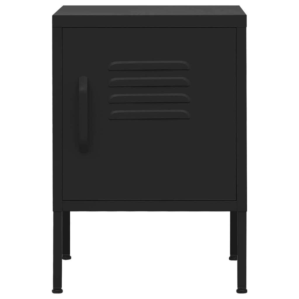 vidaXL Κομοδίνα 2 τεμ. Μαύρα 35 x 35 x 51 εκ. Ατσάλινα