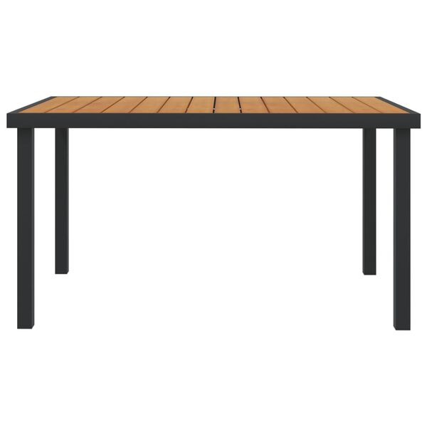 vidaXL Τραπέζι Κήπου Καφέ 140 x 90 x 74 εκ. από Αλουμίνιο και WPC