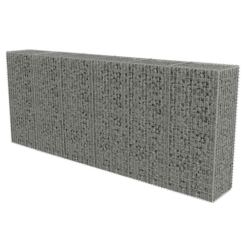 vidaXL Συρματοκιβώτιο Τοίχος 300x50x150 εκ. Γαλβαν.Χάλυβας + Καλύμματα