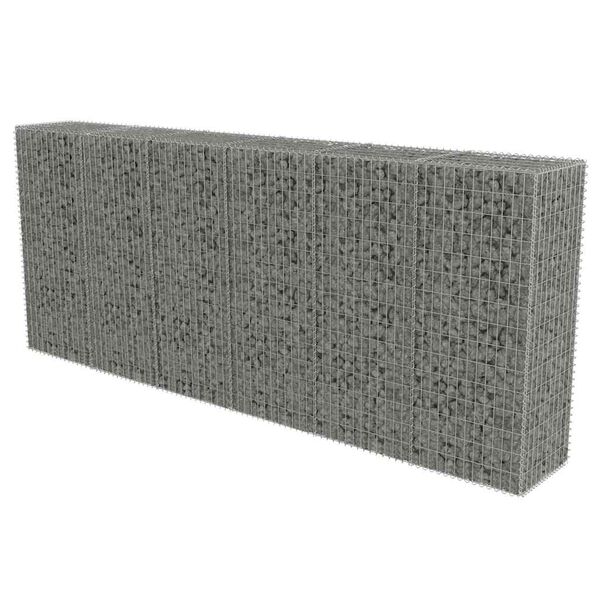 vidaXL Συρματοκιβώτιο Τοίχος 300x50x150 εκ. Γαλβαν.Χάλυβας + Καλύμματα