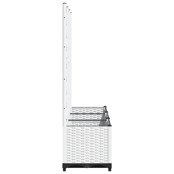 vidaXL Ζαρντινιέρα Κήπου με Καφασωτό Λευκή 120x40x136 εκ. Πολυπροπ.