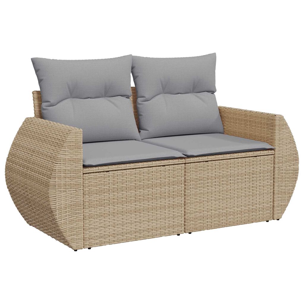 vidaXL Σετ Καναπέ Κήπου 8 pcs Μπεζ συνθετικό ρατάν
