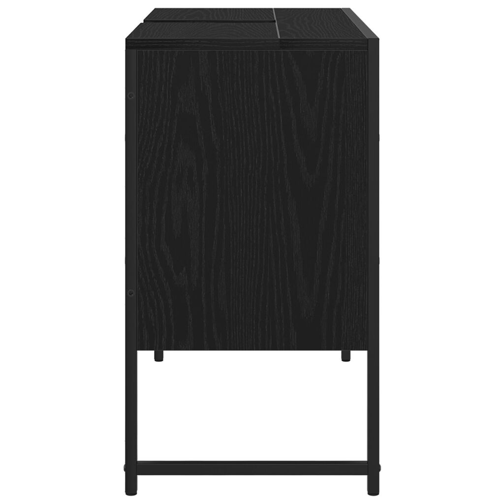 vidaXL Ντουλάπα Νιπτήρα Μπάνιου Μαύρης Δρυός 80x33x60 εκ. Μοριοσανίδες