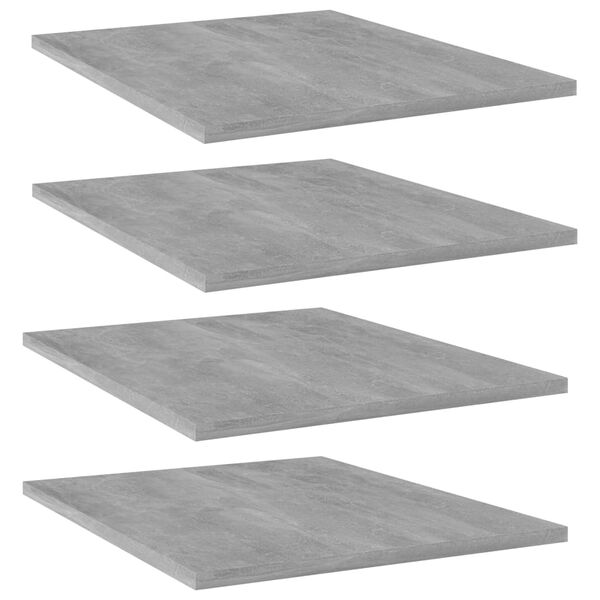 vidaXL Ράφια Βιβλιοθήκης 4 τεμ. Γκρι Σκυροδ. 40x50x1,5 εκ. Μοριοσανίδα