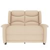 vidaXL Πολυθρόνα Μασάζ Ανακλινόμενη 2 Θέσεων Κρεμ Υφασμάτινη