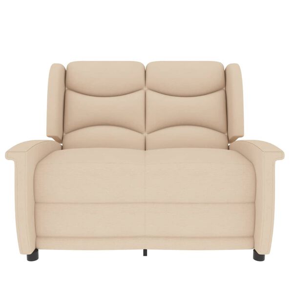 vidaXL Πολυθρόνα Μασάζ Ανακλινόμενη 2 Θέσεων Κρεμ Υφασμάτινη