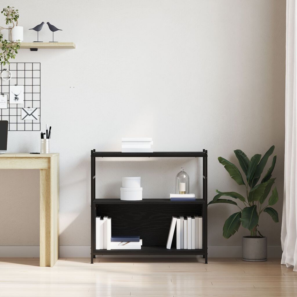vidaXL Βιβλιοθήκη Μαύρη Δρυς 80x30x78,5 εκ Κατασκευασμένο Ξύλο