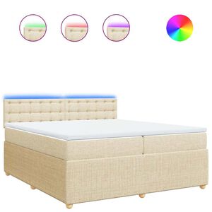 vidaXL &Kappa;&rho;&epsilon;&beta;ά&tau;&iota; Boxspring &mu;&epsilon; &Sigma;&tau;&rho;ώ&mu;&alpha; &Kappa;&rho;&epsilon;&mu; 200x200 &epsilon;&kappa;. &Upsilon;&phi;&alpha;&sigma;&mu;ά&tau;&iota;&nu;&omicron;