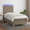 vidaXL &Kappa;&rho;&epsilon;&beta;ά&tau;&iota; Boxspring &mu;&epsilon; &Sigma;&tau;&rho;ώ&mu;&alpha; & LED Taupe 90x200 &epsilon;&kappa;. &Upsilon;&phi;&alpha;&sigma;&mu;ά&tau;&iota;&nu;&omicron;