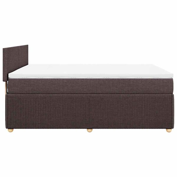 vidaXL Κρεβάτι Boxspring με Στρώμα Σκούρο Καφέ 160x200 εκ Υφασμάτινο