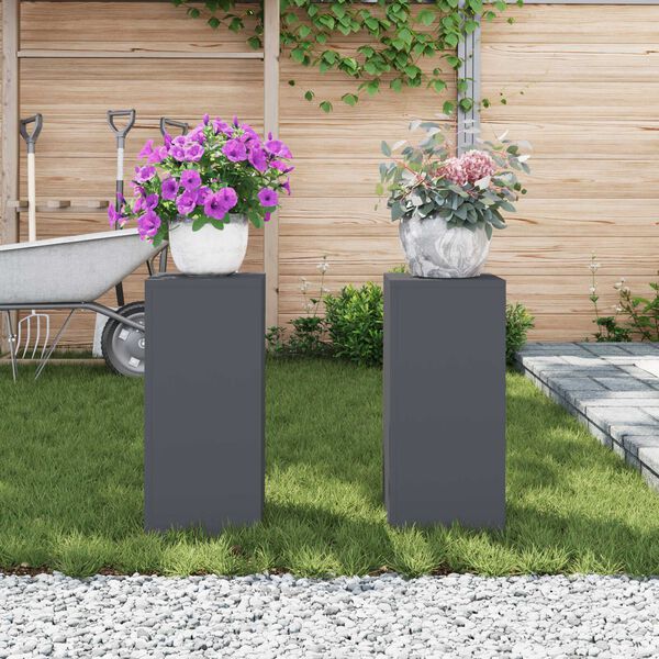vidaXL Στήριξη φυτών 2 pcs Ανθρακί 24 x 24 x 55 εκ. Ατσάλι
