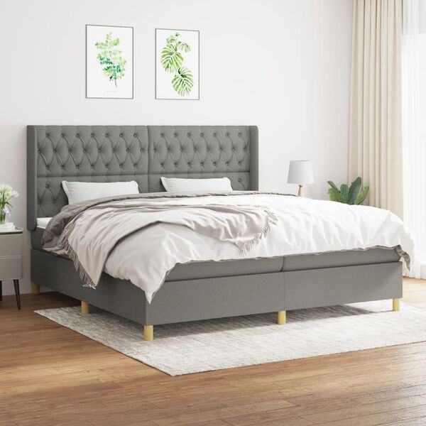 vidaXL &Kappa;&rho;&epsilon;&beta;ά&tau;&iota; Boxspring &mu;&epsilon; &Sigma;&tau;&rho;ώ&mu;&alpha; &Sigma;&kappa;&omicron;ύ&rho;&omicron; &Gamma;&kappa;&rho;&iota; 200x200 &epsilon;&kappa;. &Upsilon;&phi;&alpha;&sigma;&mu;ά&tau;&iota;&nu;&omicron;