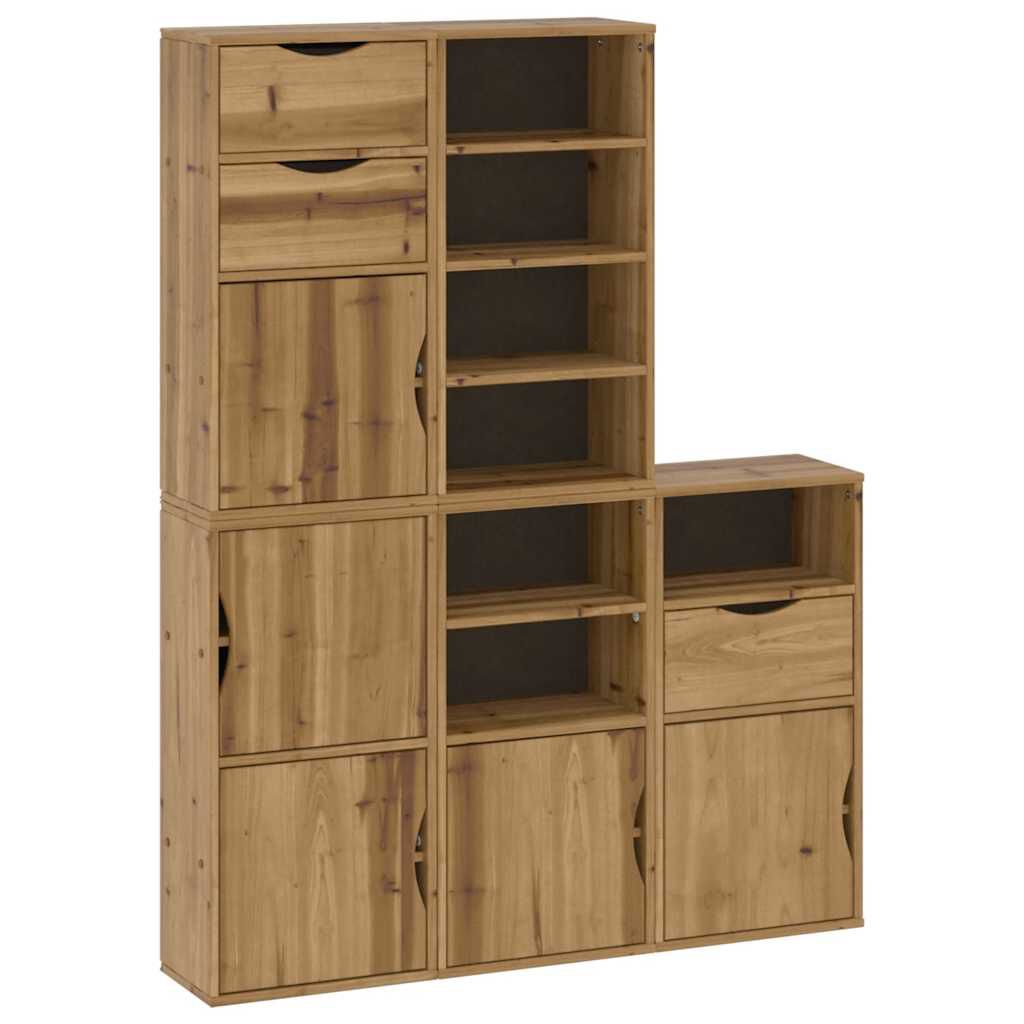 vidaXL Πλαϊνά ντουλάπια 5 τεμ. ODDA 40x24x79 εκ. από Μασίφ Ξύλο Πεύκου