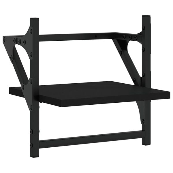 vidaXL Ράφια Τοίχου με Μπάρα 2 τεμ. Μαύρα 30 x 25 x 30 εκ.