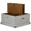 vidaXL Σεντούκι αποθήκευσης HALDEN Λευκό 91x91x47 cm Στερεό ξύλο πεύκο