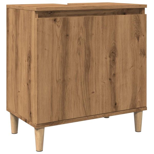 vidaXL Ντουλάπι Νιπτήρα τεχνίτης Δρυς 58x33x60 εκ. Επεξεργασμένο Ξύλο