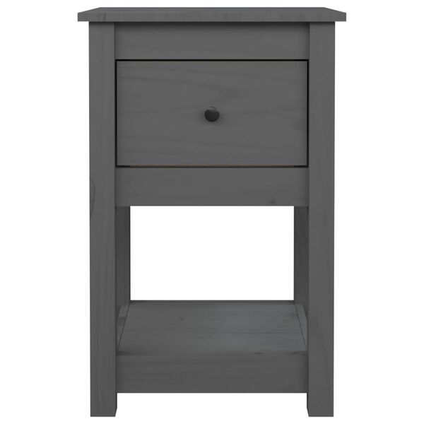 vidaXL Κομοδίνα 2 τεμ. Γκρι 40 x 35 x 61,5 εκ. από Μασίφ Ξύλο Πεύκου