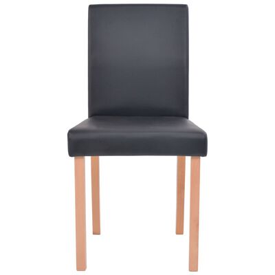 vidaXL Τραπεζαρία & Καρέκλες 5 τεμ. Μαύρα Συνθετικό Δέρμα / Ξύλο Δρυός