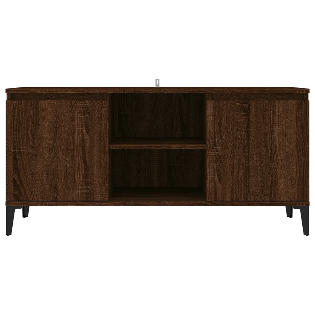 vidaXL Έπιπλο Τηλεόρασης Καφέ Δρυς 103,5x35x50 εκ. με Μεταλλικά Πόδια