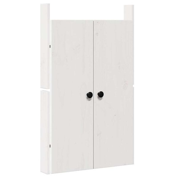 vidaXL Πόρτα κουζίνας με πόρτα Λευκό 50 x 9 x 82 εκ Μασίφ ξύλο πεύκου