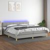 vidaXL &Kappa;&rho;&epsilon;&beta;ά&tau;&iota; Boxspring &mu;&epsilon; &Sigma;&tau;&rho;ώ&mu;&alpha; & LED &Alpha;&nu;.&Gamma;&kappa;&rho;&iota; 200x200&epsilon;&kappa;. &Upsilon;&phi;&alpha;&sigma;&mu;ά&tau;&iota;&nu;&omicron;