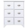 vidaXL Συρταριέρα με 6 Συρτάρια Λευκή 60x30x75 εκ. από Ξύλο Παυλώνιας