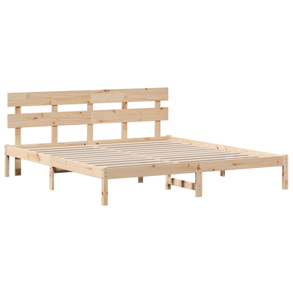 vidaXL Σκελετός Κρεβατιού Καφέ 180 x 200 cm Μασίφ ξύλο πεύκου